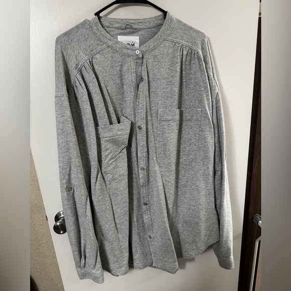 aerie Tops - Aerie Heather Gray Button Down Shacket